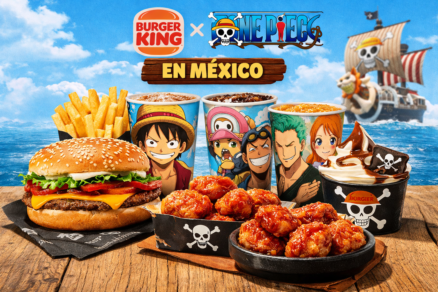 Burger King lanza 5 productos de One Piece en México y activa evento exclusivo para fans