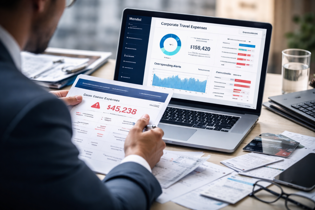 Dashboard financiero viajes corporativos empresa. Mendel Viajes