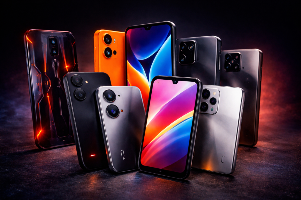 celulares baratos que sí valen la pena 2026 varios smartphones juntos en oferta th1nk deals