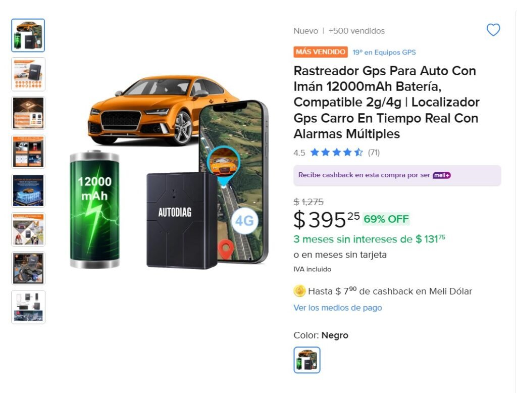rastreador gps para auto con bateria 12000mah y seguimiento en tiempo real