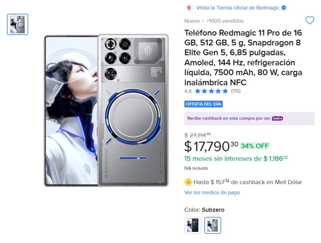 RedMagic 11 Pro gaming potente barato Mercado Libre th1nk deals