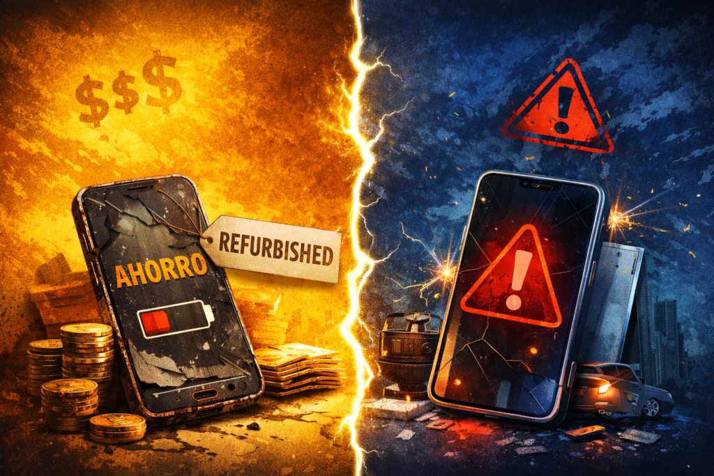 Celular reacondicionado estado uso comparacion nuevo