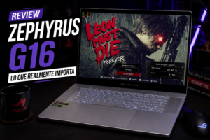 ASUS ROG Zephyrus G16 (2025) ejecutando Resident Evil 9 Requiem durante nuestra review, destacando su diseño premium y rendimiento gaming.