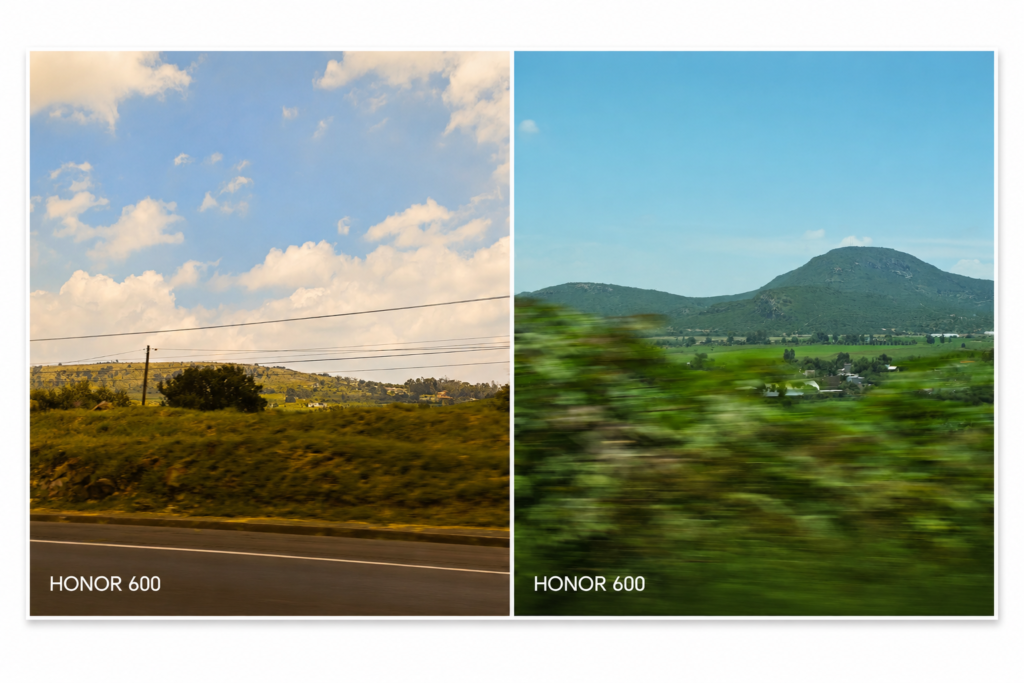 Comparación entre fotografía con IA activada y desactivada