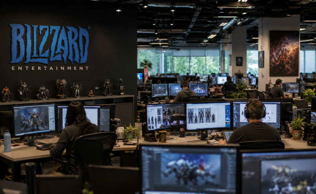 Estudio moderno de Blizzard Entertainment que representa la transformación de la compañía y su nueva etapa dentro de la industria de los videojuegos.