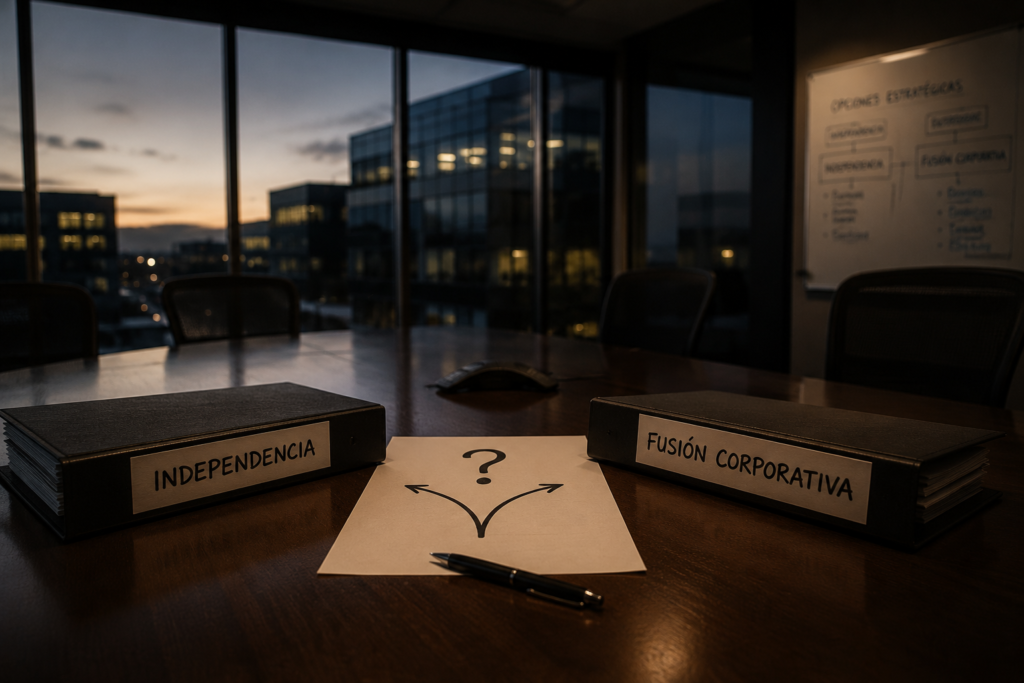 Sala de juntas que simboliza las decisiones estratégicas que pudieron cambiar el futuro de Blizzard Entertainment.