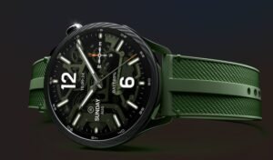 Xiaomi Watch S5 verde con pantalla circular y correa deportiva