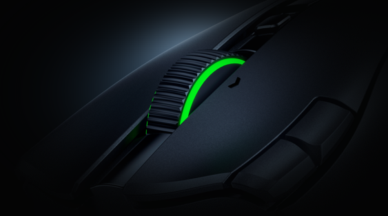 Primer plano de la rueda de desplazamiento Razer HyperScroll Tilt Wheel Gen-2 con modos táctil y libre