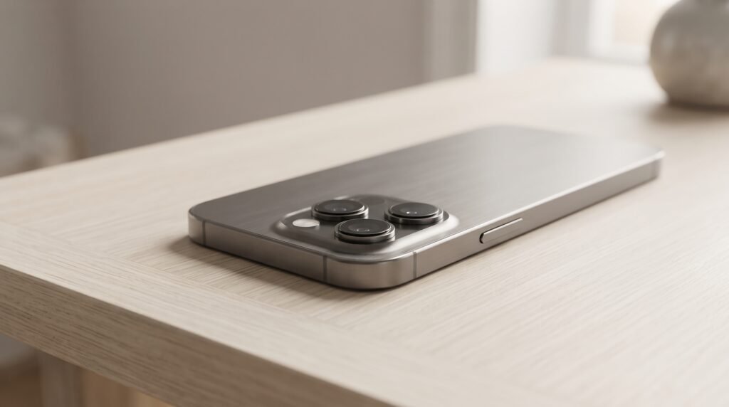 Vista general del smartphone Xiaomi REDMI Note 17 Pro Max 5G colocado sobre una superficie limpia con iluminación natural que resalta su acabado elegante.